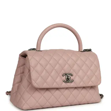 Chanel Pre-owned Chanel Medium Coco Handle Flap Bag Blush Caviar Aged Ruthenium Hardware | Thumbnail 2 Chanel Pre-owned Chanel Medium Coco Handle Flap Bag Blush Caviar Aged Ruthenium Hardware | Thumbnail 2