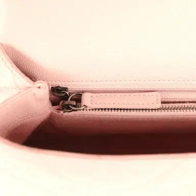 Chanel Pre-owned Chanel Medium Coco Handle Flap Bag Blush Caviar Aged Ruthenium Hardware | Thumbnail 9 Chanel Pre-owned Chanel Medium Coco Handle Flap Bag Blush Caviar Aged Ruthenium Hardware | Thumbnail 9