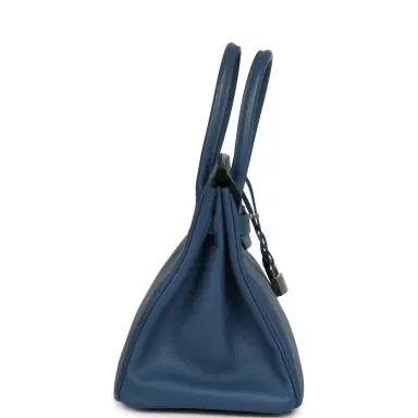 HERMÈS Pre-owned Hermes Birkin 30 Bleu Brighton Epsom Palladium Hardware | Thumbnail 3 HERMÈS Pre-owned Hermes Birkin 30 Bleu Brighton Epsom Palladium Hardware | Thumbnail 3