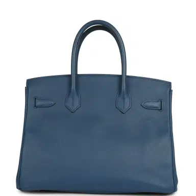 HERMÈS Pre-owned Hermes Birkin 30 Bleu Brighton Epsom Palladium Hardware | Thumbnail 4 HERMÈS Pre-owned Hermes Birkin 30 Bleu Brighton Epsom Palladium Hardware | Thumbnail 4