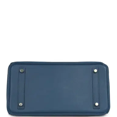HERMÈS Pre-owned Hermes Birkin 30 Bleu Brighton Epsom Palladium Hardware | Thumbnail 6 HERMÈS Pre-owned Hermes Birkin 30 Bleu Brighton Epsom Palladium Hardware | Thumbnail 6