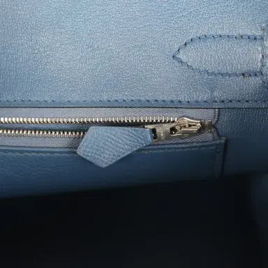 HERMÈS Pre-owned Hermes Birkin 30 Bleu Brighton Epsom Palladium Hardware | Thumbnail 9 HERMÈS Pre-owned Hermes Birkin 30 Bleu Brighton Epsom Palladium Hardware | Thumbnail 9