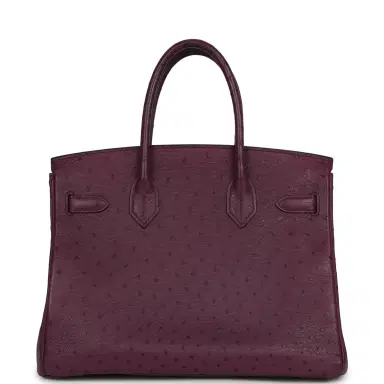 HERMÈS Pre-owned Hermes Birkin 30 Violet Ostrich Palladium Hardware | Thumbnail 4 HERMÈS Pre-owned Hermes Birkin 30 Violet Ostrich Palladium Hardware | Thumbnail 4