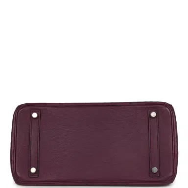 HERMÈS Pre-owned Hermes Birkin 30 Violet Ostrich Palladium Hardware | Thumbnail 6 HERMÈS Pre-owned Hermes Birkin 30 Violet Ostrich Palladium Hardware | Thumbnail 6