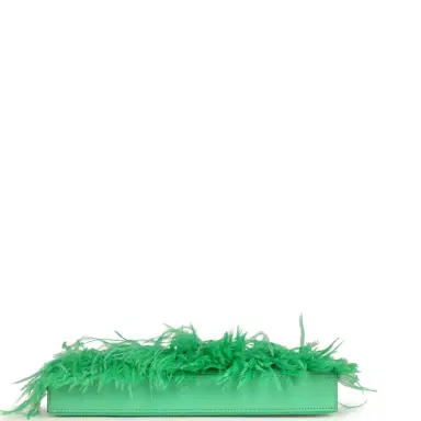HERMÈS Pre-owned Hermes Kelly Elan Foile Vert Comics Chevre and Ostrich Feather Palladium Hardware | Thumbnail 6 HERMÈS Pre-owned Hermes Kelly Elan Foile Vert Comics Chevre and Ostrich Feather Palladium Hardware | Thumbnail 6