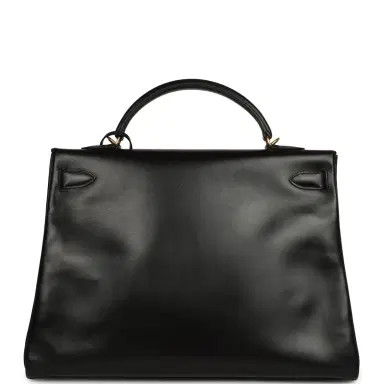 HERMÈS Vintage Hermes Kelly Retourne 40 Black Box Gold Hardware | Thumbnail 4 HERMÈS Vintage Hermes Kelly Retourne 40 Black Box Gold Hardware | Thumbnail 4