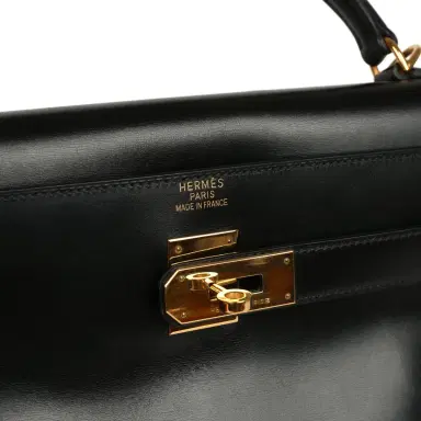 HERMÈS Vintage Hermes Kelly Retourne 40 Black Box Gold Hardware | Thumbnail 7 HERMÈS Vintage Hermes Kelly Retourne 40 Black Box Gold Hardware | Thumbnail 7