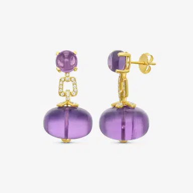 GOSHWARA Goshwara Beyond 18K Yellow Gold Amethyst & Diamond Drop Earrings by The Solist | Thumbnail 2 GOSHWARA Goshwara Beyond 18K Yellow Gold Amethyst & Diamond Drop Earrings by The Solist | Thumbnail 2