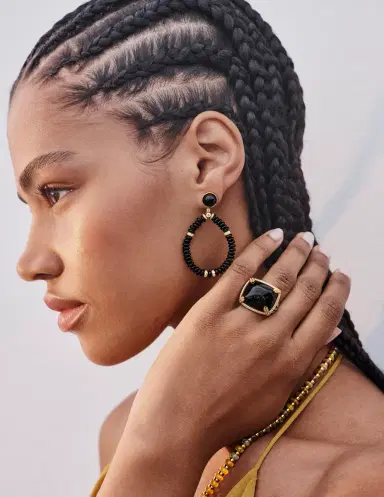 GOSHWARA Goshwara G-One 18K Yellow Gold Black Onyx & Diamond Drop Earrings by The Solist | Thumbnail 2 GOSHWARA Goshwara G-One 18K Yellow Gold Black Onyx & Diamond Drop Earrings by The Solist | Thumbnail 2