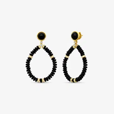 GOSHWARA Goshwara G-One 18K Yellow Gold Black Onyx & Diamond Drop Earrings by The Solist | Thumbnail 3 GOSHWARA Goshwara G-One 18K Yellow Gold Black Onyx & Diamond Drop Earrings by The Solist | Thumbnail 3