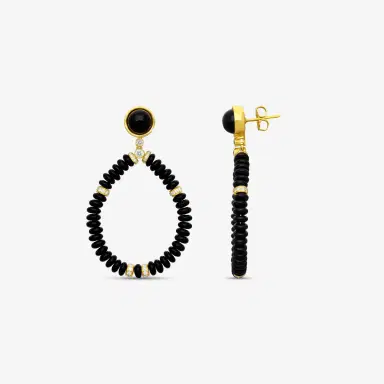 GOSHWARA Goshwara G-One 18K Yellow Gold Black Onyx & Diamond Drop Earrings by The Solist | Thumbnail 4 GOSHWARA Goshwara G-One 18K Yellow Gold Black Onyx & Diamond Drop Earrings by The Solist | Thumbnail 4