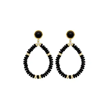 GOSHWARA Goshwara G-One 18K Yellow Gold Black Onyx & Diamond Drop Earrings by The Solist | Thumbnail 1 GOSHWARA Goshwara G-One 18K Yellow Gold Black Onyx & Diamond Drop Earrings by The Solist | Thumbnail 1