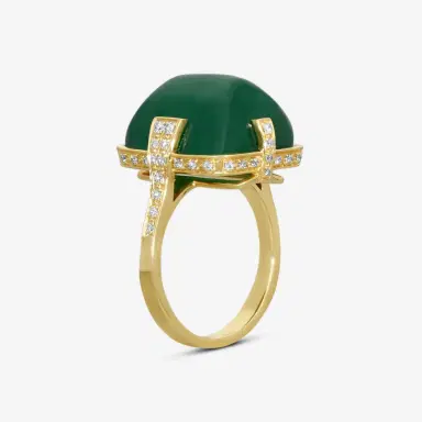 GOSHWARA Goshwara G-One 18K Yellow Gold Emerald & Diamond Ring Sz. 7.5 by The Solist | Thumbnail 2 GOSHWARA Goshwara G-One 18K Yellow Gold Emerald & Diamond Ring Sz. 7.5 by The Solist | Thumbnail 2