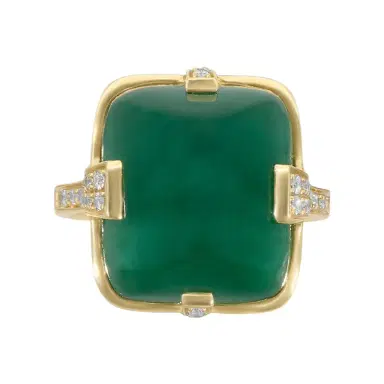 GOSHWARA Goshwara G-One 18K Yellow Gold Emerald & Diamond Ring Sz. 7.5 by The Solist | Thumbnail 1 GOSHWARA Goshwara G-One 18K Yellow Gold Emerald & Diamond Ring Sz. 7.5 by The Solist | Thumbnail 1