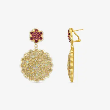 GOSHWARA Goshwara G-One 18K Yellow Gold Opal, Rubellite & Diamond Earrings by The Solist | Thumbnail 3 GOSHWARA Goshwara G-One 18K Yellow Gold Opal, Rubellite & Diamond Earrings by The Solist | Thumbnail 3