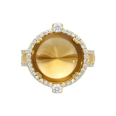 GOSHWARA Goshwara Rock N Roll 18K Yellow Gold Citrine & Diamond Ring Sz. 6.5 by The Solist | Thumbnail 1 GOSHWARA Goshwara Rock N Roll 18K Yellow Gold Citrine & Diamond Ring Sz. 6.5 by The Solist | Thumbnail 1