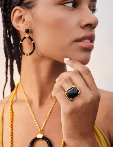 GOSHWARA Goshwara Rock N Roll 18K Yellow Gold Onyx & Diamond Ring Sz. 7 by The Solist | Thumbnail 2 GOSHWARA Goshwara Rock N Roll 18K Yellow Gold Onyx & Diamond Ring Sz. 7 by The Solist | Thumbnail 2