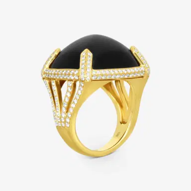 GOSHWARA Goshwara Rock N Roll 18K Yellow Gold Onyx & Diamond Ring Sz. 7 by The Solist | Thumbnail 3 GOSHWARA Goshwara Rock N Roll 18K Yellow Gold Onyx & Diamond Ring Sz. 7 by The Solist | Thumbnail 3