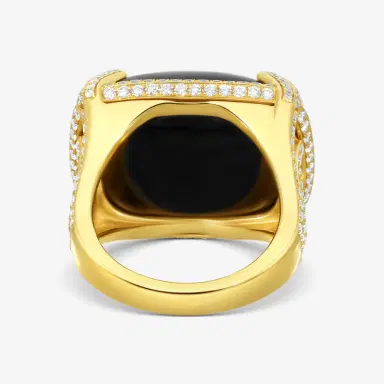 GOSHWARA Goshwara Rock N Roll 18K Yellow Gold Onyx & Diamond Ring Sz. 7 by The Solist | Thumbnail 4 GOSHWARA Goshwara Rock N Roll 18K Yellow Gold Onyx & Diamond Ring Sz. 7 by The Solist | Thumbnail 4