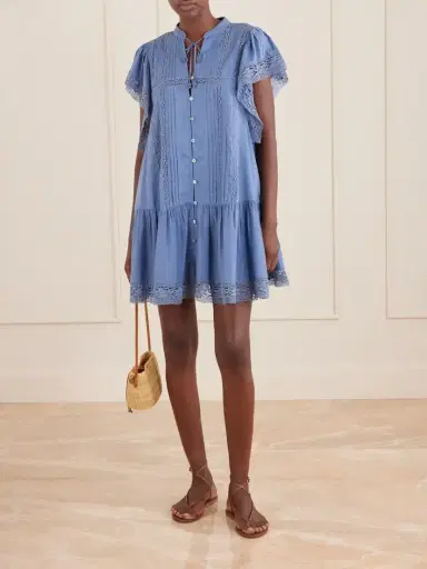 Sea Pippa Tiered Lace-trimmed Cotton Mini Dress | Thumbnail 2 Sea Pippa Tiered Lace-trimmed Cotton Mini Dress | Thumbnail 2