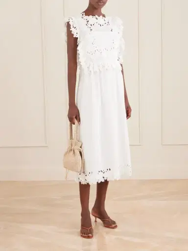 Sea Eleannora Lace-trimmed Cotton-voile Midi Dress | Thumbnail 2 Sea Eleannora Lace-trimmed Cotton-voile Midi Dress | Thumbnail 2