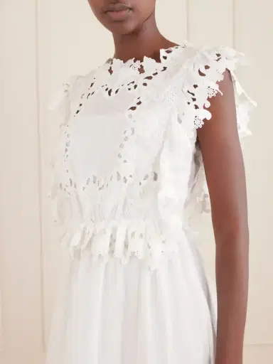 Sea Eleannora Lace-trimmed Cotton-voile Midi Dress | Thumbnail 4 Sea Eleannora Lace-trimmed Cotton-voile Midi Dress | Thumbnail 4