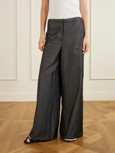 Kallmeyer Cairo Striped Silk And Cotton-poplin Wide-leg Pants | Thumbnail 3 Kallmeyer Cairo Striped Silk And Cotton-poplin Wide-leg Pants | Thumbnail 3