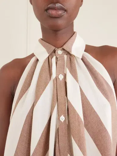 Marrakshi Life Striped Cotton-poplin Halterneck Maxi Dress | Thumbnail 4 Marrakshi Life Striped Cotton-poplin Halterneck Maxi Dress | Thumbnail 4