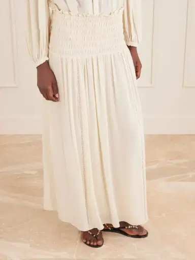 Isabel Marant Nerly Bead-embellished Smocked Silk Maxi Skirt | Thumbnail 3 Isabel Marant Nerly Bead-embellished Smocked Silk Maxi Skirt | Thumbnail 3