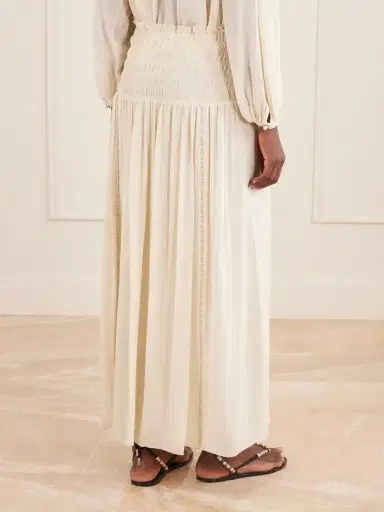 Isabel Marant Nerly Bead-embellished Smocked Silk Maxi Skirt | Thumbnail 4 Isabel Marant Nerly Bead-embellished Smocked Silk Maxi Skirt | Thumbnail 4