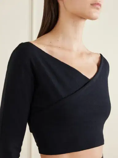 Alaïa Cropped Cotton-blend Crepe Top | Thumbnail 4 Alaïa Cropped Cotton-blend Crepe Top | Thumbnail 4