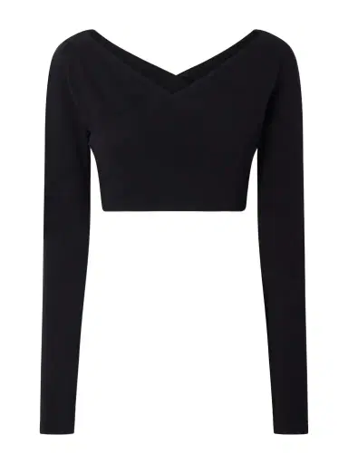 Alaïa Cropped Cotton-blend Crepe Top | Thumbnail 1 Alaïa Cropped Cotton-blend Crepe Top | Thumbnail 1