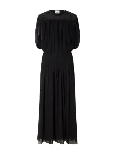 Isabel Marant Nesrine Bead-embellished Pleated Smocked Silk Maxi Dress | Thumbnail 1 Isabel Marant Nesrine Bead-embellished Pleated Smocked Silk Maxi Dress | Thumbnail 1