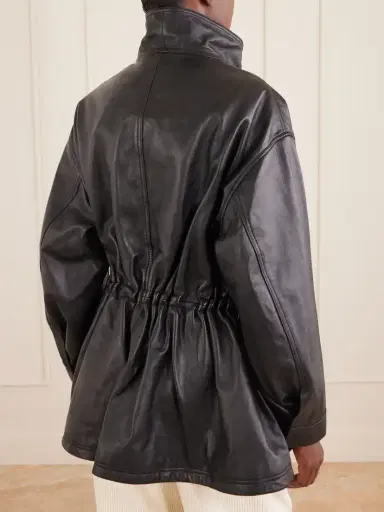 RÓHE Sculptural Gathered Leather Jacket | Thumbnail 4 RÓHE Sculptural Gathered Leather Jacket | Thumbnail 4