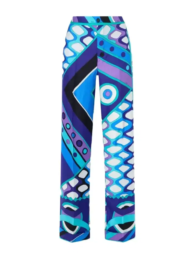Printed Silk-twill Wide-leg Pants Printed Silk-twill Wide-leg Pants