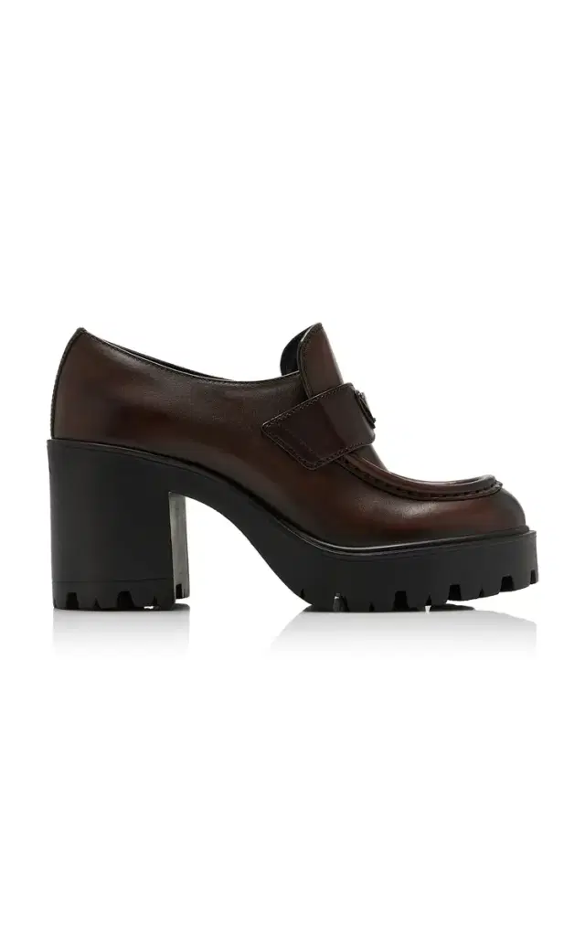 Leather Platform Loafer Pumps Leather Platform Loafer Pumps