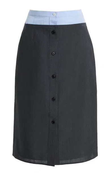 Prada Layered Poplin and Wool Midi Skirt | Thumbnail 1 Prada Layered Poplin and Wool Midi Skirt | Thumbnail 1