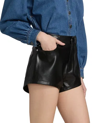 Cinq à Sept Women's Dani Faux Leather Shorts - Black | Thumbnail 4 Cinq à Sept Women's Dani Faux Leather Shorts - Black | Thumbnail 4