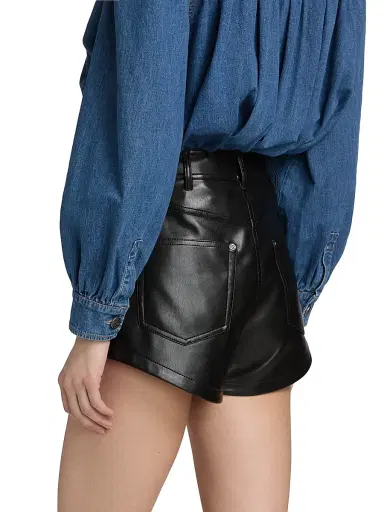 Cinq à Sept Women's Dani Faux Leather Shorts - Black | Thumbnail 5 Cinq à Sept Women's Dani Faux Leather Shorts - Black | Thumbnail 5