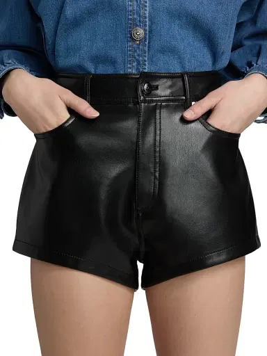Cinq à Sept Women's Dani Faux Leather Shorts - Black | Thumbnail 6 Cinq à Sept Women's Dani Faux Leather Shorts - Black | Thumbnail 6