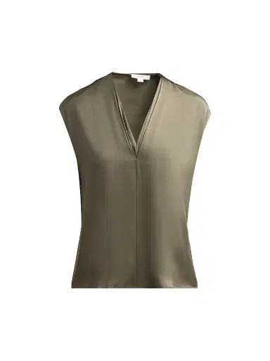 Vince Women's Double V-Neck Silk-Blend Top | Thumbnail 1 Vince Women's Double V-Neck Silk-Blend Top | Thumbnail 1