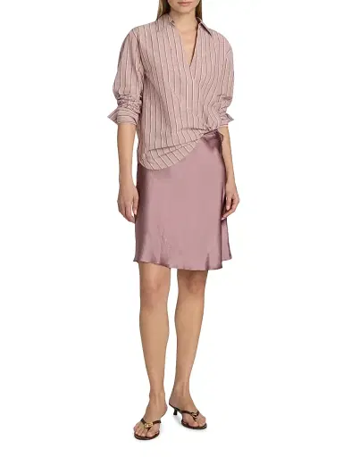 Vince Women's Relaxed Striped Cotton Long-Sleeve Shirt | Thumbnail 2 Vince Women's Relaxed Striped Cotton Long-Sleeve Shirt | Thumbnail 2