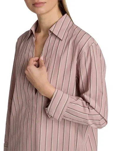 Vince Women's Relaxed Striped Cotton Long-Sleeve Shirt | Thumbnail 6 Vince Women's Relaxed Striped Cotton Long-Sleeve Shirt | Thumbnail 6