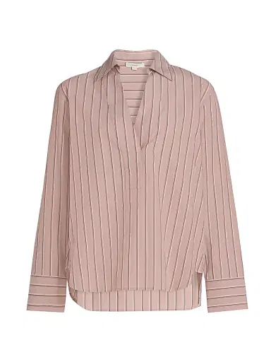 Vince Women's Relaxed Striped Cotton Long-Sleeve Shirt | Thumbnail 1 Vince Women's Relaxed Striped Cotton Long-Sleeve Shirt | Thumbnail 1