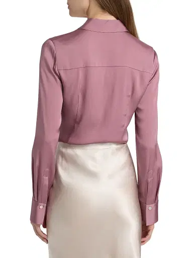 Vince Women's Slim-Fit Classic Shirt - Dusty Peony - Size XXS | Thumbnail 5 Vince Women's Slim-Fit Classic Shirt - Dusty Peony - Size XXS | Thumbnail 5