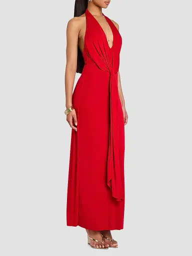 SEROYA Women's Kayla Knot-Front Open-Back Maxi Dress | Thumbnail 6 SEROYA Women's Kayla Knot-Front Open-Back Maxi Dress | Thumbnail 6