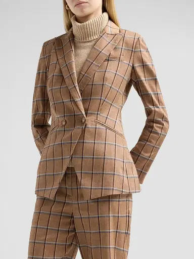 Veronica Beard Women's Rickie Plaid Dickey Jacket - Ochre Multi | Thumbnail 4 Veronica Beard Women's Rickie Plaid Dickey Jacket - Ochre Multi | Thumbnail 4