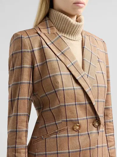 Veronica Beard Women's Rickie Plaid Dickey Jacket - Ochre Multi | Thumbnail 5 Veronica Beard Women's Rickie Plaid Dickey Jacket - Ochre Multi | Thumbnail 5