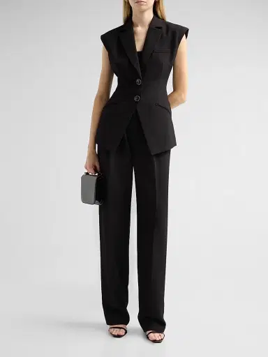 Veronica Beard Women's Kenneth Straight-Leg Pants - Black - Size 16 | Thumbnail 2 Veronica Beard Women's Kenneth Straight-Leg Pants - Black - Size 16 | Thumbnail 2