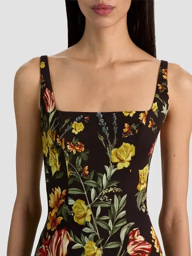ALICE + OLIVIA Women's Julia Floral Print Mini Dress - Desert Sprigs Black | Thumbnail 5 ALICE + OLIVIA Women's Julia Floral Print Mini Dress - Desert Sprigs Black | Thumbnail 5